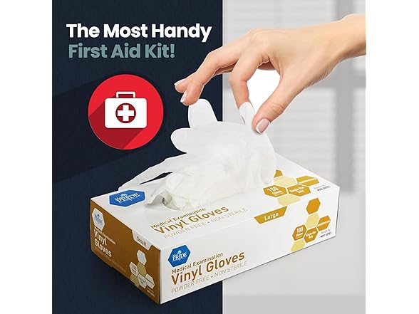 MED PRIDE Vinyl Gloves L (100ct)