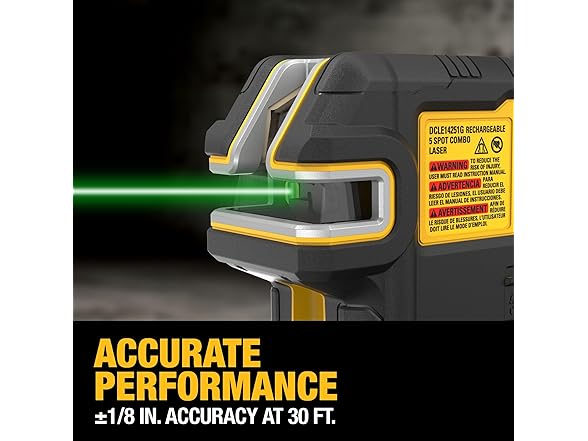 DEWALT DCLE14251G 150ft Green 5 Spot Laser Level Kit