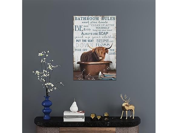 citari Cow Bathroom Wall Art