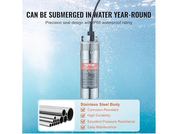 Solar Water Pump, 12V DC 120W Submersible Deep