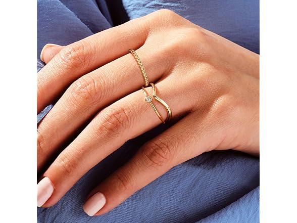 FICXOR Gold Rings for Women Set