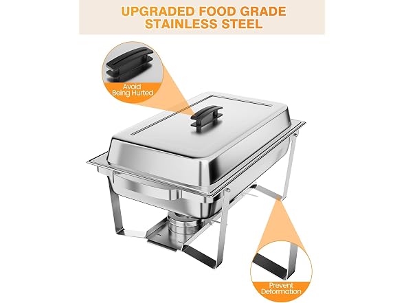GarveeHome Chafing Dish Buffet Set 6 Pack, 8 QT