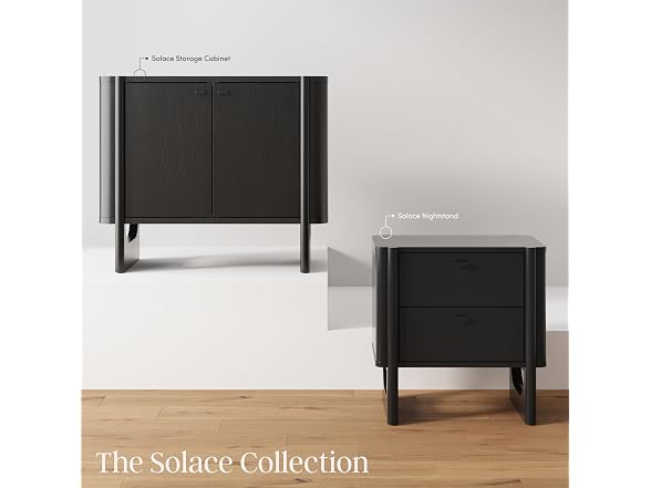 Nathan James Solace Mid Century Modern 2 Drawer Nightstand
