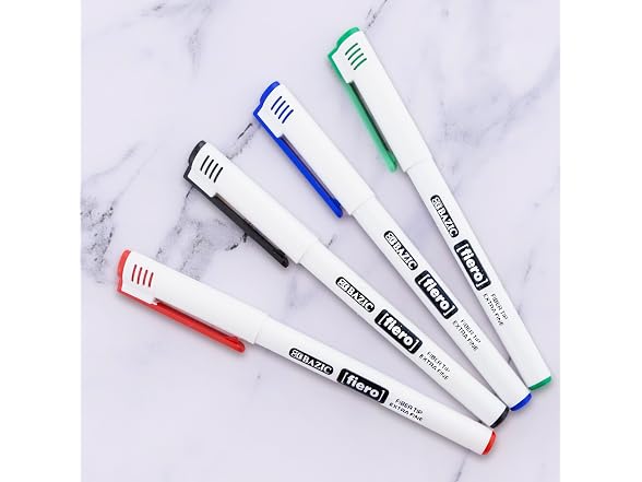 BAZIC Fiero Assorted Color Fiber Tip Fineliner Pen (3/Pack)