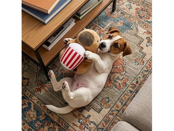 SPOT Capybara with Popcorn Plush Dog Toy