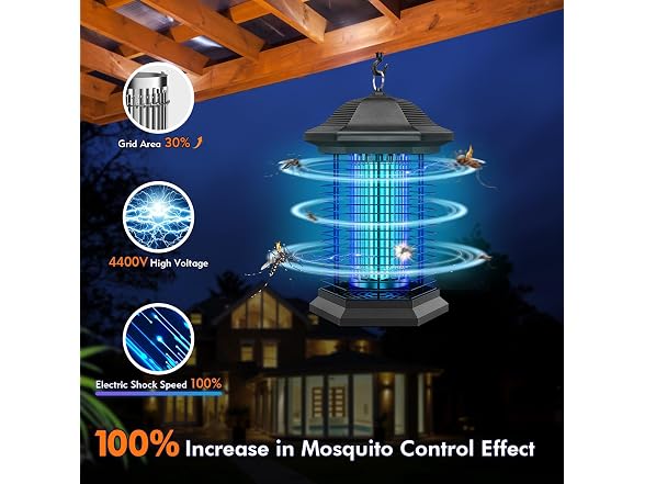 AMUFER 18W 4400V Bug Zapper 1/2 Acre
