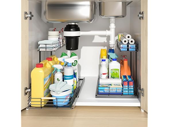 2 Pack Under Cabinet Storage Organizers