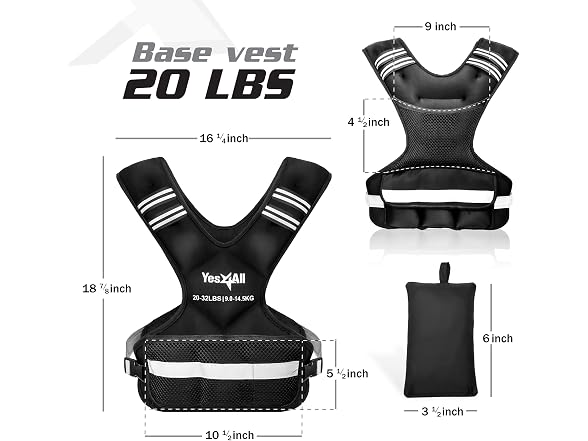 Yes4All Adjustable Weighted Vest 20-32lbs