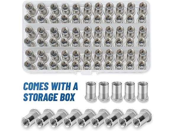 Metric Rivet Nut Assortment Kit 150pc