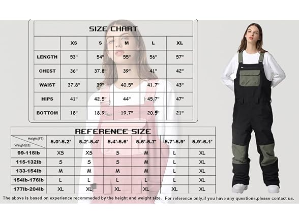 Searipe Men (L) Snow Bibs Adjustable Pants Pants