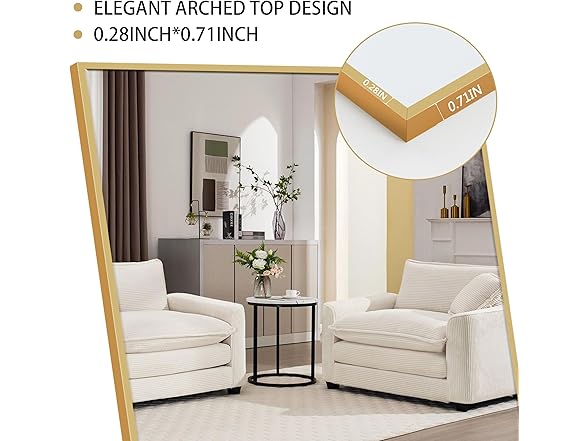Simple Deluxe Aluminum Frame Large Mirror