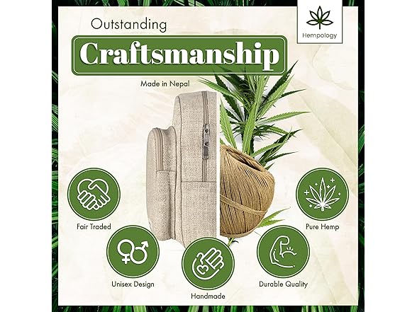 HEMPOLOGY HEMP Mini Backpack Beige