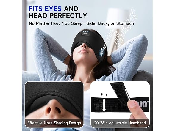 Sleep Mask with Bluetooth Headphones