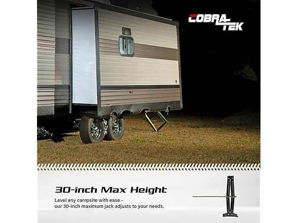 Cobra-Tek CBK-1030-PBK 5000 lbs Trailer Jack (30")