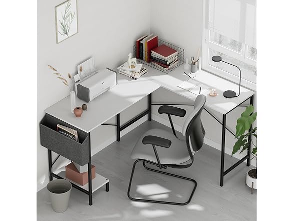 InfiniPower L-Shaped Corner Desk, 50-Inch Reversible