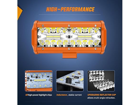 Nilight LED Light Bar 2PC 6.5Inch 120W Flood Spot Combo