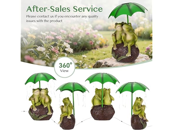 Paxato Solar Garden Statues Decor Frogs