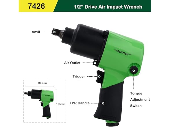 Dotool Air Impact Wrench 1/2 Inch