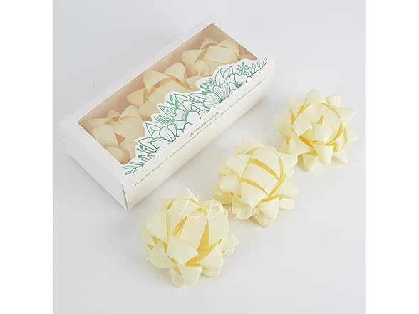 LiBongTa Gift Bows Ivory 4.5" (6pk)