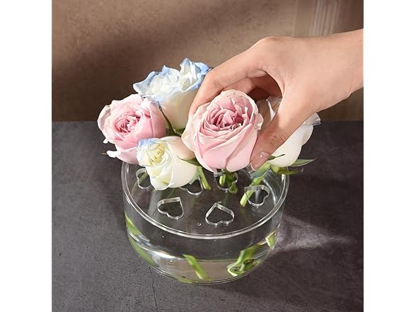 TOMTREE Clear Acrylic Low-Profile Cylinder Vase,