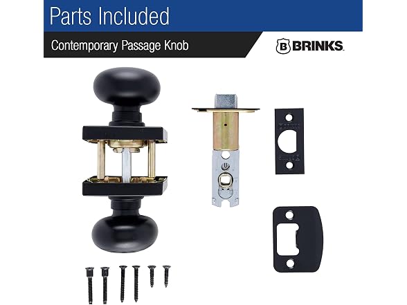 BRINKS Contemporary Passage Ball Knob Black 6pk