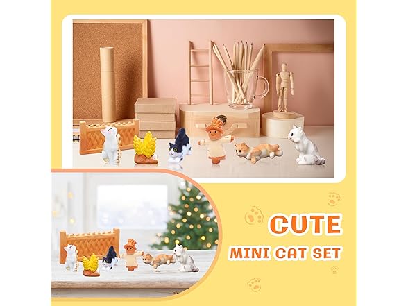 COOLERO Mini Cat Figurines 7pc