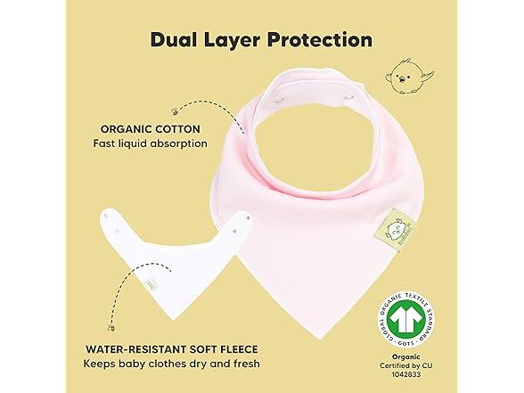 KeaBabies 8Pk Organic Baby Bandana Bibs-Pastel