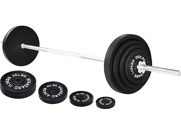 Fitvids Weight Plates Barbell 95lb Set