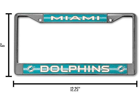 Miami Dolphins Silver License Frame