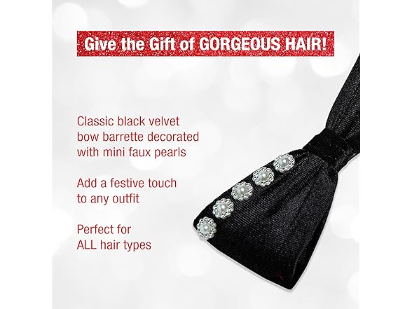 Scunci by Conair Velvet Bow Barrette