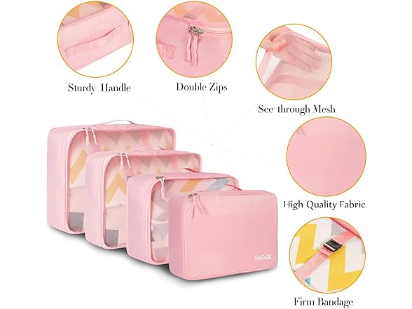 8 Pc Packing Cubes Luggage Organizers