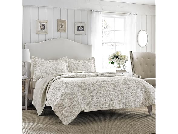Laura Ashley - King Quilt Set, Soft Cotton
