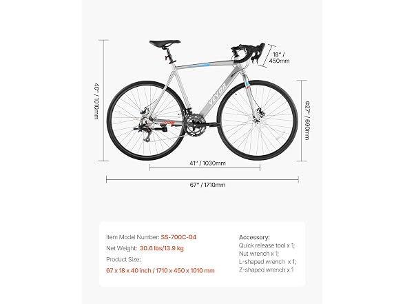 Road Bike, 700C Wheels Racing Bike
