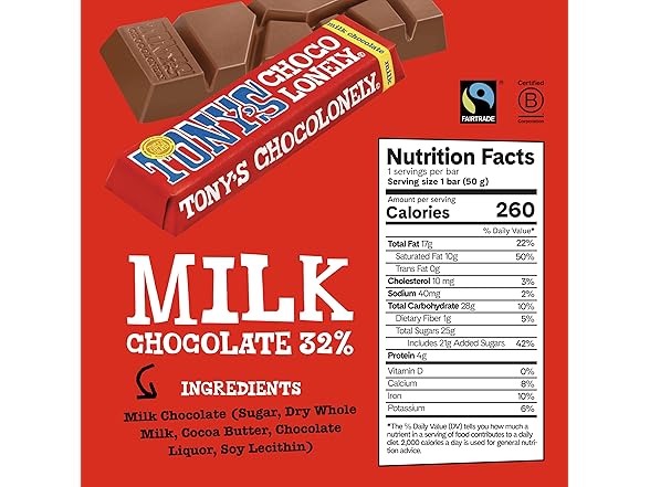 Tonys Chocolonely Belgian Milk Choc 20ct
