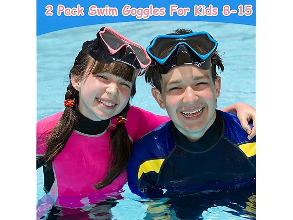 ITOWE 2 Pack Swim Goggles Kids 8-15