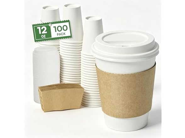 Coffee Cups with Lids & Sleeves