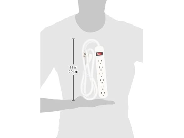 Belkin 6-Outlet Power Strip with five-foot cord, White