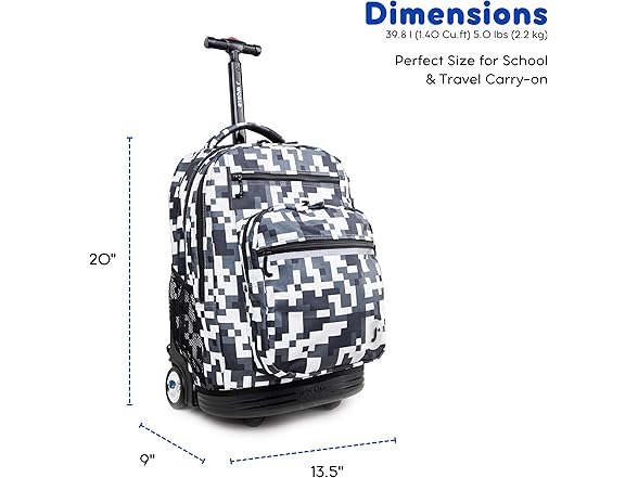 J World Sundance Laptop Rolling Backpack 