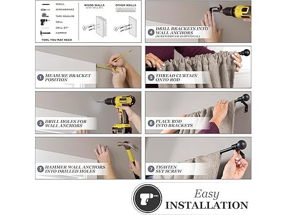 28" to 48"Chelsea Ball End Curtain Rod