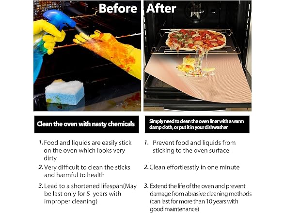 Demiwise XL Thickened Copper Oven Liners for Bottom of Oven | 3 CT