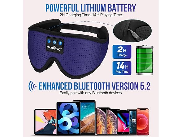 MUSICOZY 3D Bluetooth Sleep Headphones