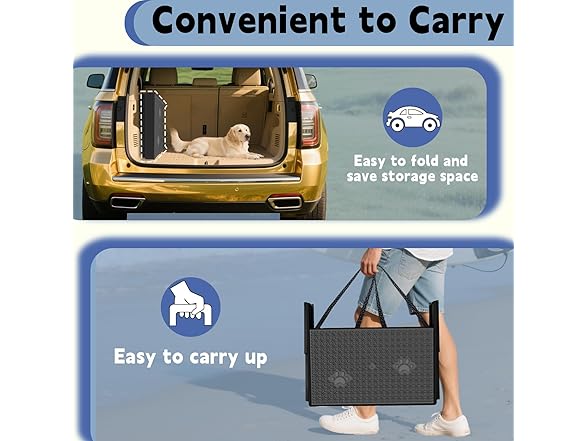 YACONA Dog Stairs for Car Black