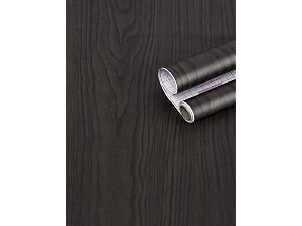 120"x17" Wood Grain Wallpaper Black