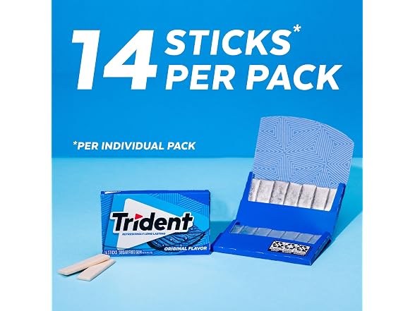 Trident Original Gum 12 Packs 168 Pieces