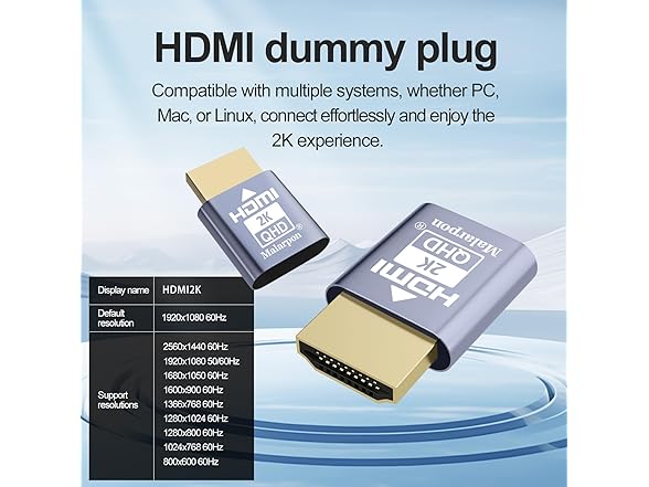 4Pc HDMI Plug fit-Headless Display