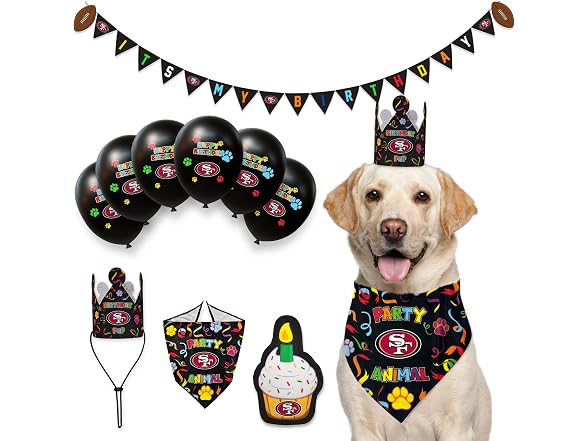 NFL San Francisco 49ers Pet Birthday Cupcake Squeaker Toy