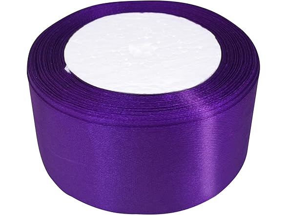 MEYIART 25Yards 1-1/2 inch Wide Purple Satin Ribbon