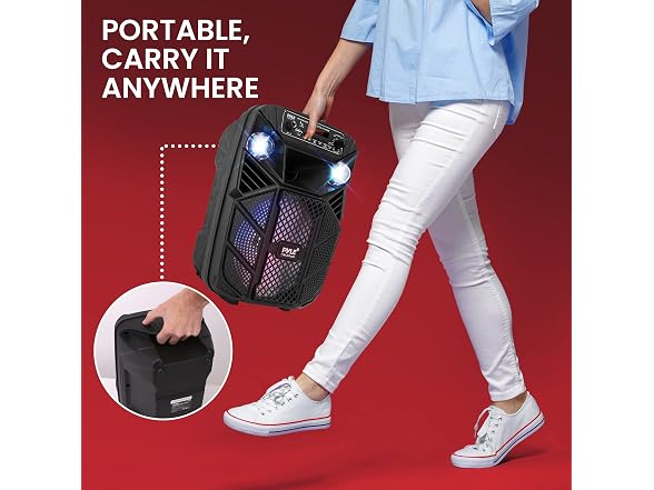 Pyle 8” Bluetooth Portable PA Speaker - 300W