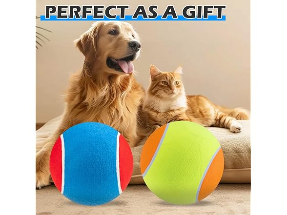 EXPAWLORER Giant Tennis Balls for Dogs- 2Pcs 