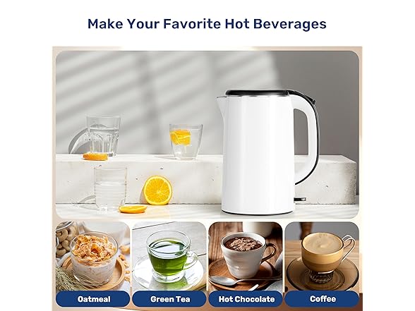 YSSOA Electric Kettle, 1.8L Double Wall